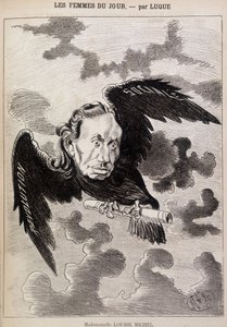 Desenho animado Louise Michel em um corvo de Luque