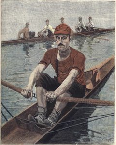 Rowing Race, em França Ilustração de Luque, do jornal francês Le soleil du dimanche