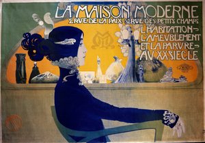 Art Nouveau: cartaz "" A casa moderna "" de Orazi. Século XX. Artes Decorativas, Paris. DR
