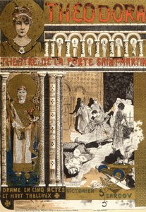 Theodora, no teatro Porte Saint Martin, em Paris. Ilustração de Manuel Orazi
