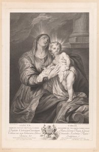 Maria com o Menino Jesus Sancta Virgo (título no objeto)