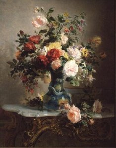 Vaso de Rosas e Outras Flores de Marc Laurent Bruyas