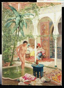 Mulheres do Harém à beira da piscina de Marc-Alfred Chataud
