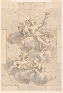 Projeto para uma pintura de teto, Vênus, Cupido e Putti
