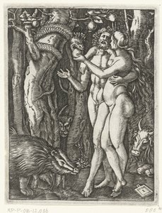 Adão e Eva em Fall in Paradise
Paixão de Cristo (título da série) de Marcantonio Raimondi