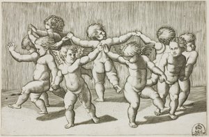 Dança dos Cupidos de Marcantonio Raimondi