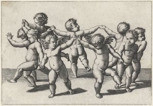 Putti dançante de Marcantonio Raimondi