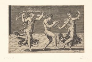 Sátiros e maenadas dançantes de Marcantonio Raimondi