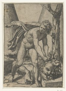 David com cabeça de Golias de Marcantonio Raimondi