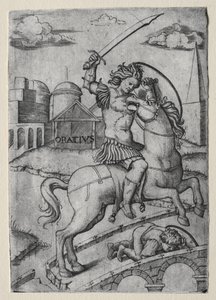 Horácio Cocles defendendo a Ponte Subliciana de Marcantonio Raimondi
