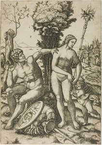 Marte, Vênus e Cupido de Marcantonio Raimondi