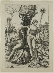 Marte, Vênus e Cupido de Marcantonio Raimondi