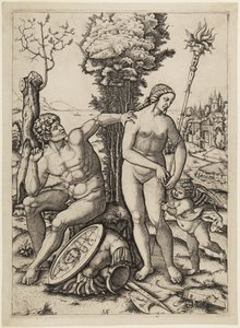 Marte, Vénus e Cupido de Marcantonio Raimondi