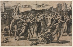 Massacre dos Inocentes (Com o Abeto) de Marcantonio Raimondi