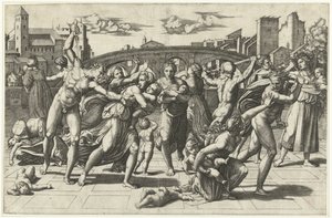 Massacre dos Inocentes, c.1515 de Marcantonio Raimondi