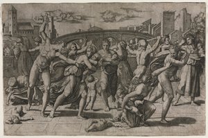 Massacre dos Inocentes sem o Abeto de Marcantonio Raimondi