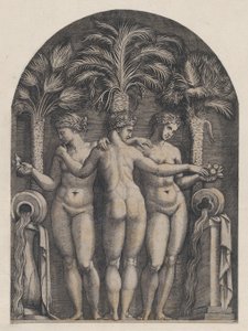 Speculum Romanae Magnificentiae: The Three Graces, ca. 1500-1534., ca. 1500-1534. de Marcantonio Raimondi