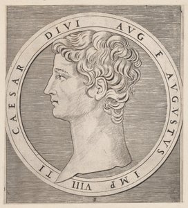Speculum Romanae Magnificentiae: Tibério, de The Twelve Caesars, ca. 1500-1534., ca. 1500-1534. de Marcantonio Raimondi