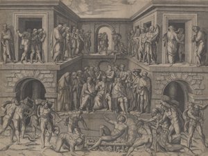 O Martírio de São Lourenço, depois de Bandinelli, ca. 1520. de Marcantonio Raimondi