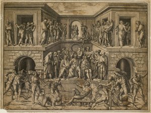 O Martírio de São Lourenço, c1525 de Marcantonio Raimondi