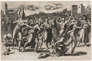 O Massacre dos Inocentes (Sem o Abeto) de Marcantonio Raimondi