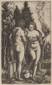 Homem e mulher com uma bola de Marcantonio Raimondi possibly after Francesco Francia