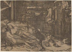 O sonho de Rafael de Marcantonio Raimondi possibly after Raphael