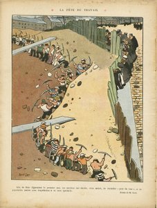 Ilustração de Marcel Capy (1865-1941) em Le Rire, 27/04/12 - Dia do Trabalho - Arquitetura Planejamento Urbano, Trabalho, 1º de maio - Terrassiers