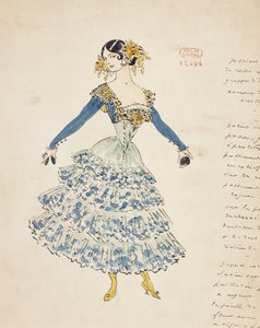 Carmen, desenho de Marcel Multzer (1866-1937) para a Lei II de Carmen, de Georges Bizet (1838-1875)