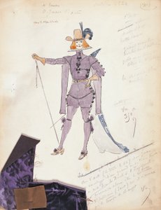 França, Paris, esboço de figurino de Don Giovanni para o espectáculo Don Giovanni ou o castigo do ancinho, na Opera Comique