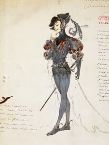Mefistófeles, esboço de Marcel Multzer (1866-1937) para A condenação de Fausto, de Hector Berlioz (1803-1869).
