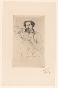 Portret van Henri Charles Guérard de Marcellin Gilbert Desboutin (signed by artist)