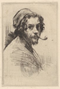 Autorretrato de Marcelino Gilbert Desboutin com cachimbo de Marcellin Gilbert Desboutin