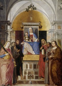 Madonna e Criança com os Santos Catarina, Francisco de Assis, João Baptista, João Evangelista, António de Pádua e Maria Madalena
