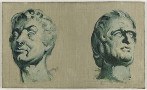Esboço para o Salon des Sciences no Hôtel de Ville em Paris: Cuvier - Lavoisier, 1890 (óleo sobre tela, cartão) de Marchal Marchal