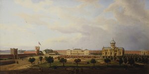Vista interior da fortaleza de Ivangorod, 1846 de Marcin Zaleski