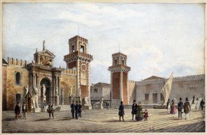 o Arsenal de Veneza no "Álbum das principais vistas de Veneza", sorteado por Marco Moro ed. Gio Brize-Ghel n.d 1840. aproximadamente. de Marco (after) Moro