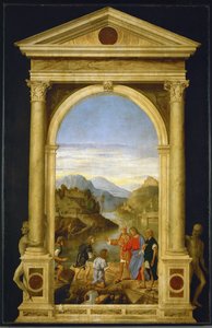 Jesus chama os filhos de Zebedeu, Tiago e João (madeira de choupo)