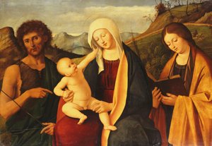 A Madona e o Menino, com São João Batista e uma Santa feminina,