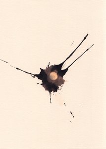 Blot 2, 2018 (tinta e lixívia sobre papel) de Marco Campedelli