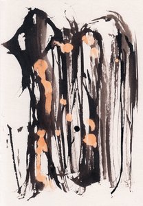 Wabi Sabi, 2018 (tinta e lixívia sobre papel) de Marco Campedelli
