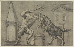 Sátiro e carneiro em batalha
Relevos antigos (título da série) de Marco Dente