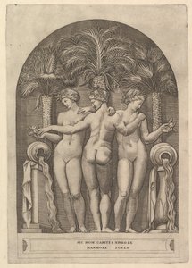 Vidro magnífico romano: as três graças ca. 1515-27. de Marco Dente