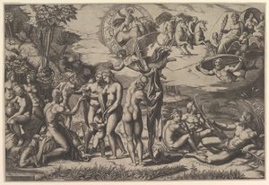 O Julgamento de Paris, 1515-27. de Marco Dente