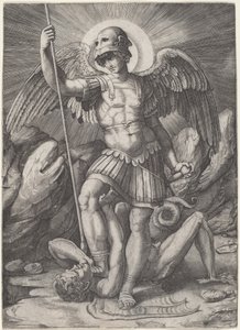 Santo Michael de Marco Dente after Raphael