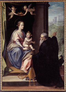 São Bento entrega a Abadia de Montecassino a Jesus e Maria Quadro de Marco Mazzaroppi de Marco Mazzaroppi