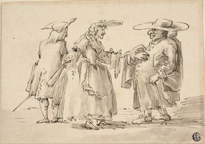 Caricaturas de dois homens e uma mulher de Marco Ricci