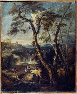 Paisagem": Capricho. Pintura de Marco Ricci (1676-1730), Accademia Carrara, Bergamo Itália. de Marco Ricci