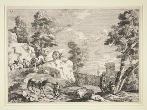 Paisagem com quatro cavaleiros de Marco Ricci