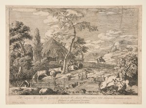 Paisagem com um rebanho de gado de Marco Ricci